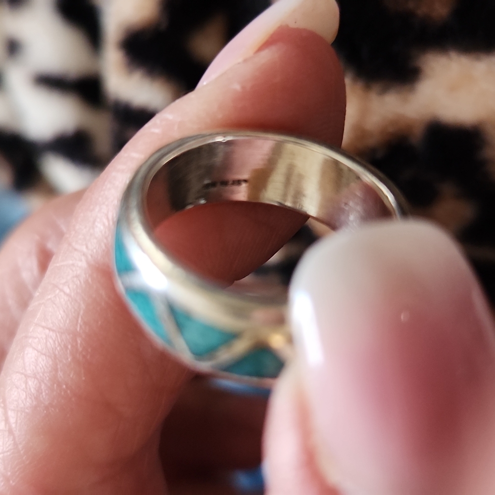 Turquoise inlay ring - Picture 3 of 3